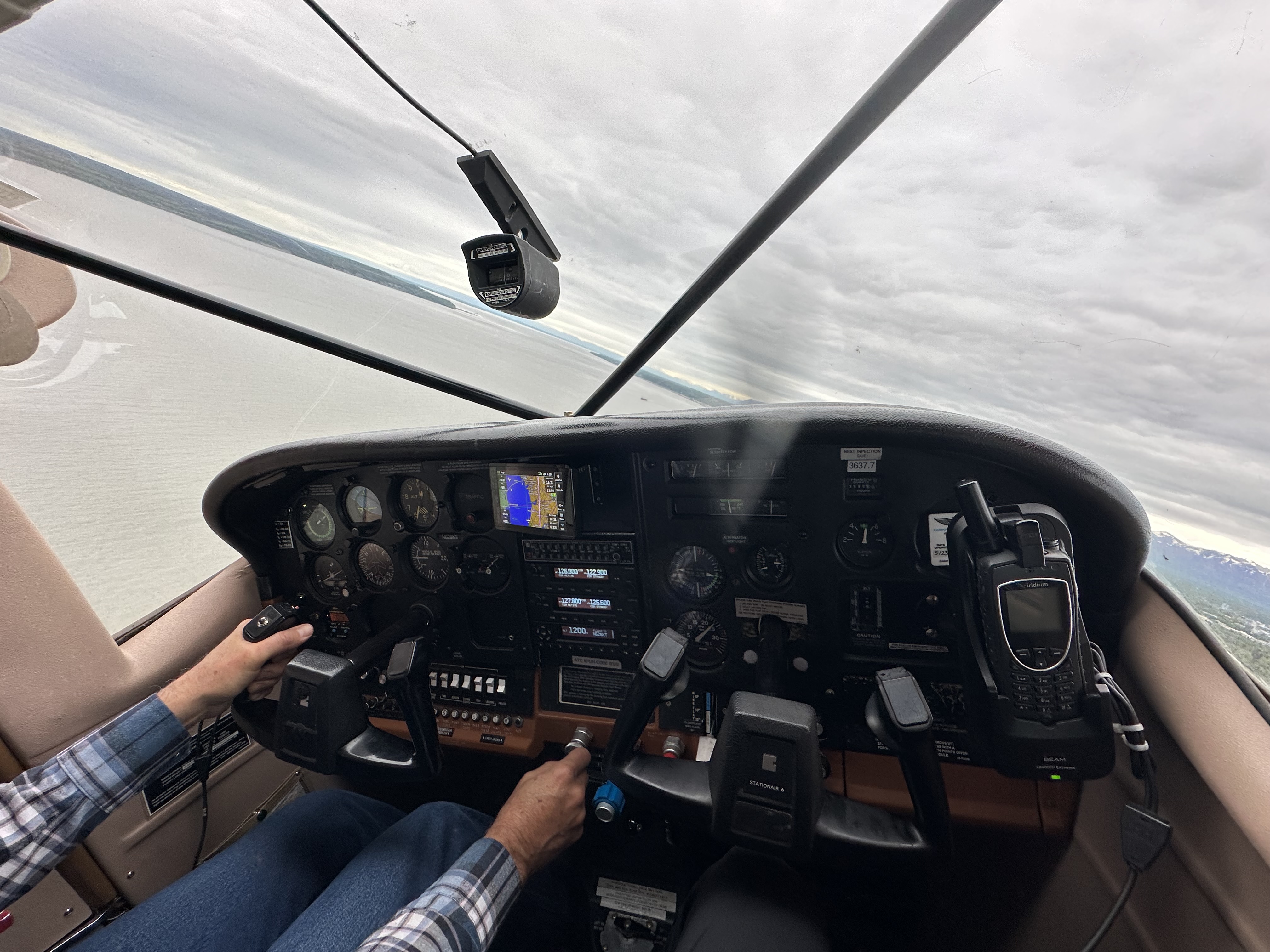Seaplane cockpit in Anchorage, AK